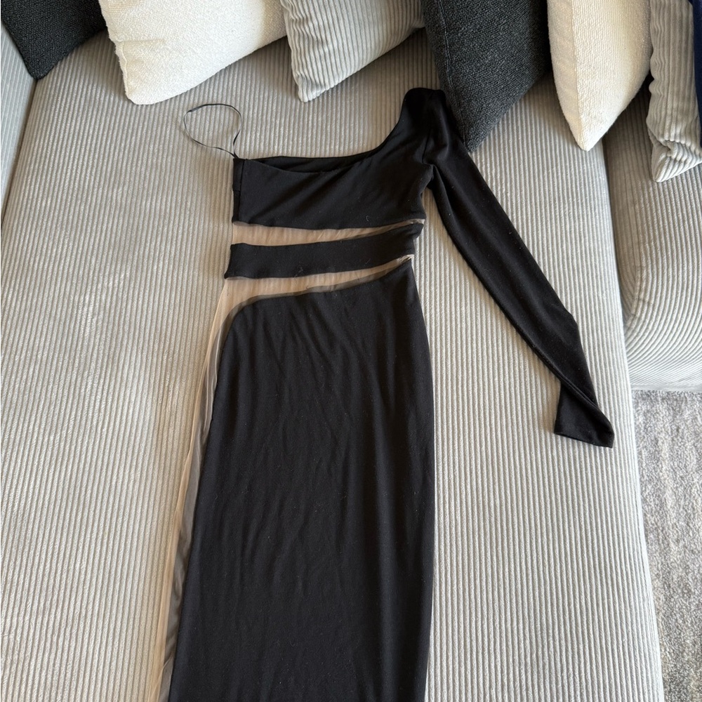Worn Once!!!  Elegant Black One-Shoulder Dress